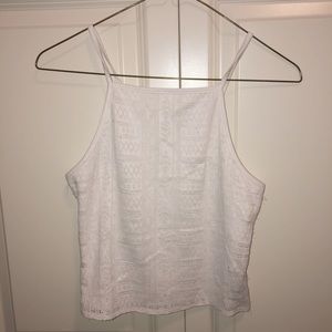 garage white crop top